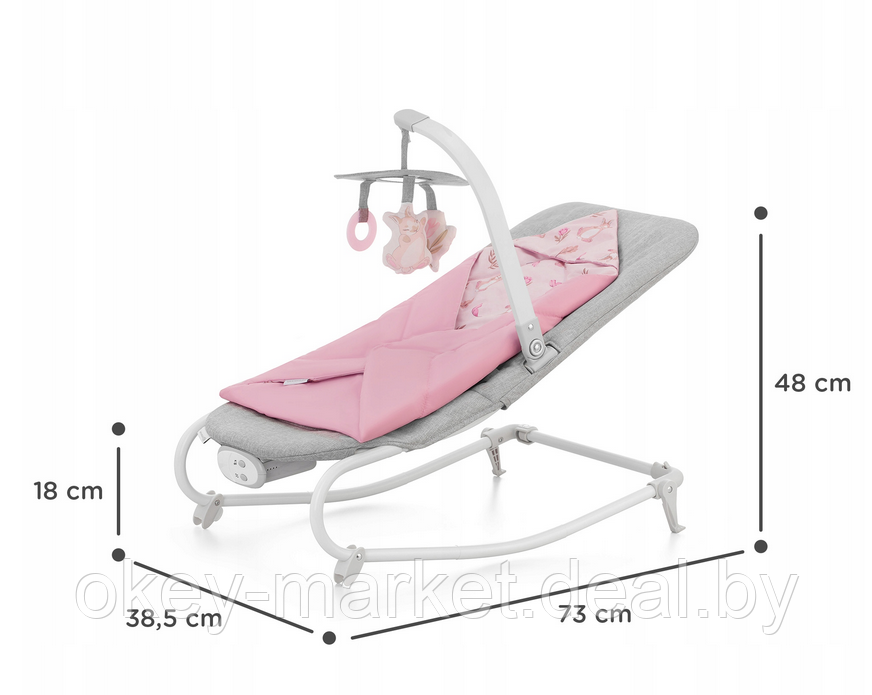 Детский шезлонг KinderKraft Felio Pink - фото 9 - id-p204141916