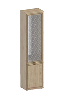 Шкаф-пенал с витриной Лером Карина ШК-1044-ГС (гикори джексон светлый)
