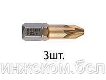 Насадка (бита) крестообразная PZ2 25 мм BOSCH Max Grip (3 шт.) ( посадочн. шестигранник 1/4 ")