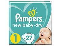 Подгузники детск. однораз. New Baby-Dry 1 Mini (2-5 кг) 27 шт. Pampers