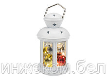 Декоративный фонарь с шариками 12х12х20,6 см, белый корпус, теплый белый цвет свечения NEON-NIGHT (Применяется