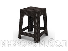 Табурет квадратный Rattan, горький шоколад, INGREEN (36,3х36,3х44,8 см)