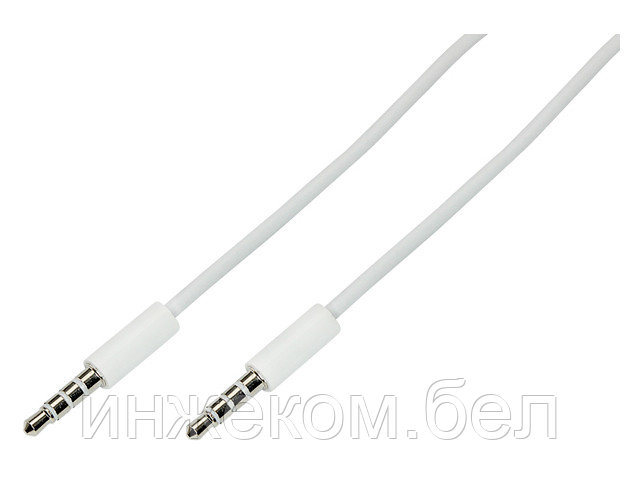 Аудио кабель 3,5 мм штекер-штекер 1 м белый REXANT - фото 1 - id-p204145614