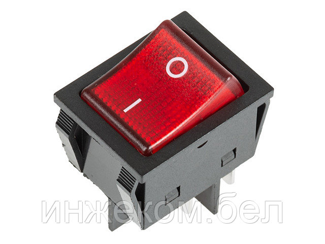 Выключатель клавишный 250V 30А (4с) ON-OFF красный с подсветкой REXANT - фото 1 - id-p204147138