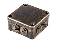 Коробка распаечная ОП 95х95х45мм, бронза, 7 мембр. вх. IP44 ЮПИТЕР (КЭМ 5-10-7)