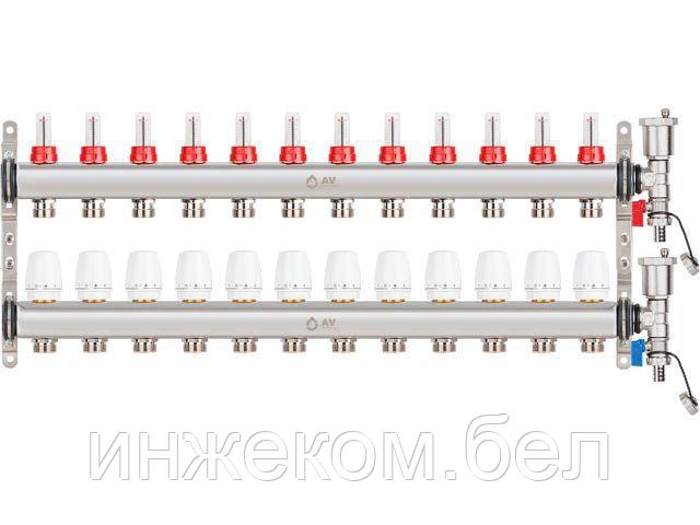 Коллекторная группа AVE136, 12 вых. AV Engineering (PRO серия Для теплого пола и водоснабжения) - фото 1 - id-p204144430