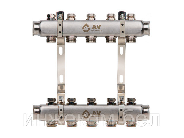 Коллекторная группа AVE162, 5 вых. AV Engineering (PRO серия Для отопления (радиаторы))