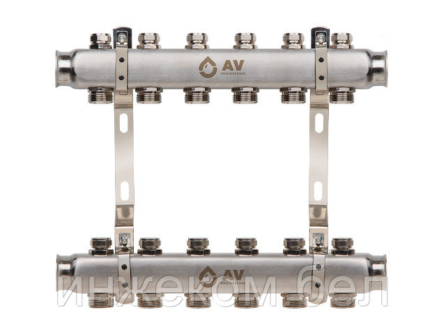 Коллекторная группа AVE162, 6 вых. AV Engineering (PRO серия Для отопления (радиаторы))