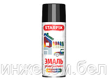 Краска-эмаль аэроз. универсальная черный глянец STARFIX 520мл (9017) (Транспортный черный, глянцевая)