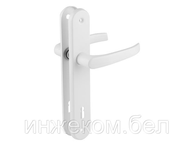 Ручка дверная LENOX 90WK на длинной планке (белая) (gamar)