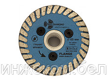Алмазный диск 65мм М14 по керамике Turbo hot press (с фланцем под УШМ) (Trio-Diamond)