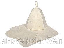 Набор для бани из 3-х предметов (шапка, коврик, рукавица), войлок, Hot Pot