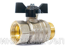 Кран шаровый 1/2" нар.-вн. бабочка PN40, LD