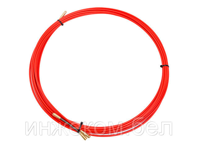 Протяжка кабельная (мини УЗК в бухте), стеклопруток, d=3,5 мм 10 м красная (REXANT)