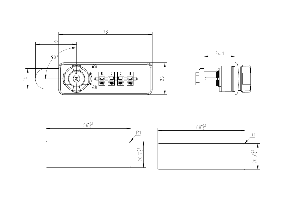 Замок мебельный кодовый механический с ключом 6036 - фото 2 - id-p204149915