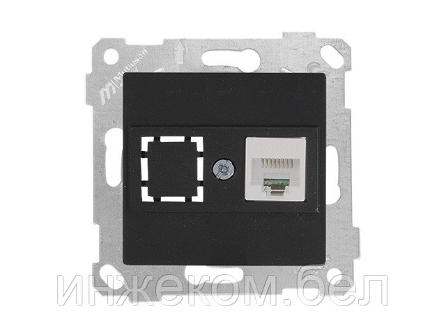 Розетка компьютерная 1xRJ45 (Cat5e, скрытая, без рамки) черная, RITA, MUTLUSAN - фото 1 - id-p204143883