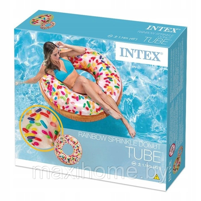 Круг надувной для плавания Intex 56263 Пончик в глазури 99 см - фото 3 - id-p204150781