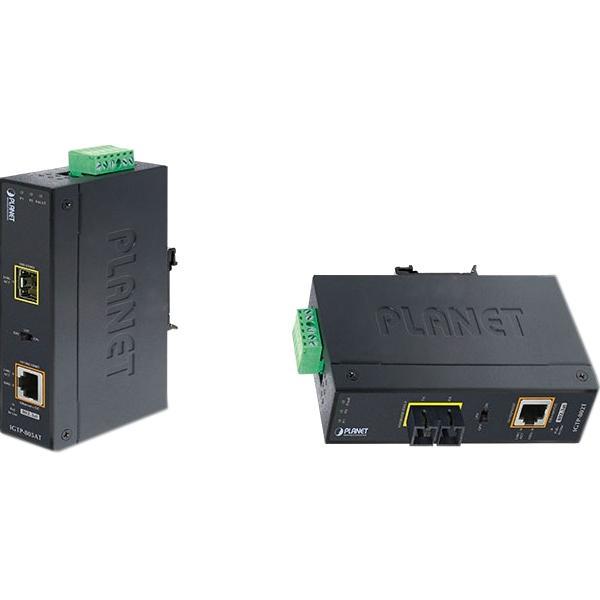 Индустриальный медиа конвертер PLANET IGTP-805AT IP30 Industrial 10/100/1000Base-T to Gigabit SFP Converter - фото 1 - id-p204153322