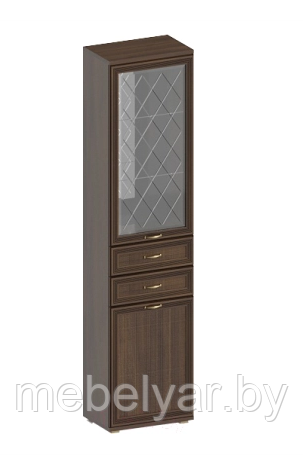 Шкаф-пенал с витриной Лером Карина ШК-1047-АТ (акация молдау) - фото 1 - id-p204162050