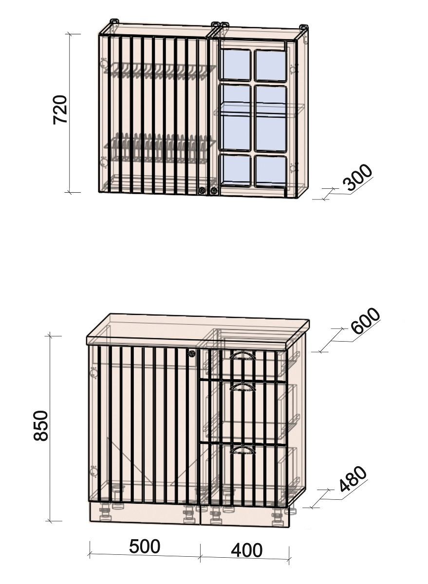 Кухня Берес А 0.9м (90 см) Дуб королевский - фото 3 - id-p204162342