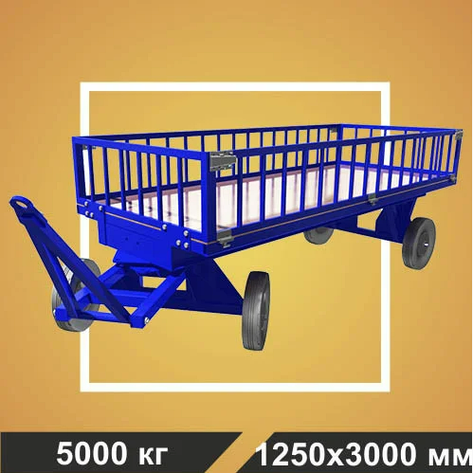 Большегрузная телега каркасная RUSKLAD БТ 5 К 1250х3000 без колёс, фото 2