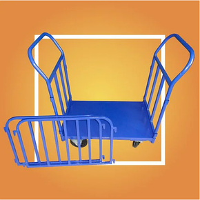Тележка платформенная с трубчатыми бортами RUSKLAD ТБ 3 (600х1000) без колёс, фото 2