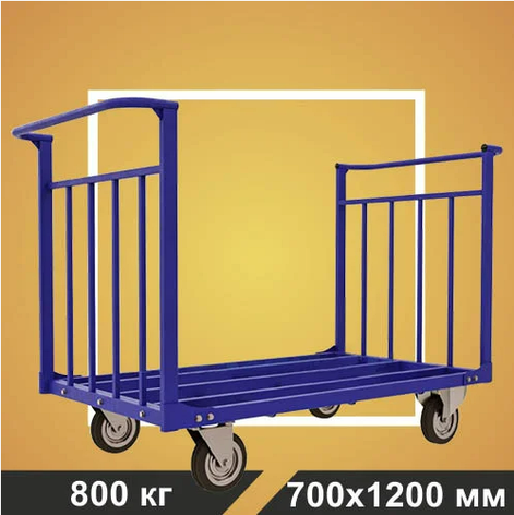 Тележка усиленная каркасная с двумя ручками RUSKLAD ТТД 5 (700х1200) без колёс, фото 2