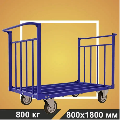 Тележка усиленная каркасная с двумя ручками RUSKLAD ТТД 10 (800х1800) без колёс, фото 2