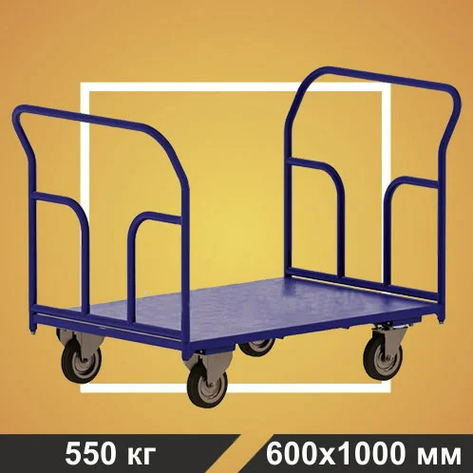 Тележка платформенная с двумя ручками RUSKLAD ТПД 3 (600х1000) без колёс, фото 2