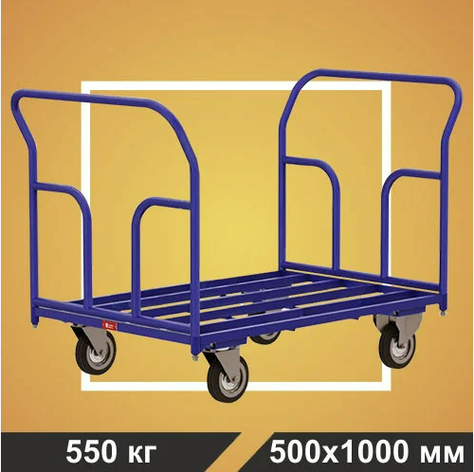 Тележка каркасная две ручки RUSKLAD ТКД 9 (500х1000) без колёс, фото 2