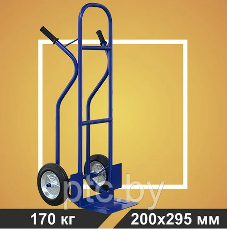 Тележка грузовая RUSKLAD КГ 170 с колёсами d 250мм литая резина, фото 2