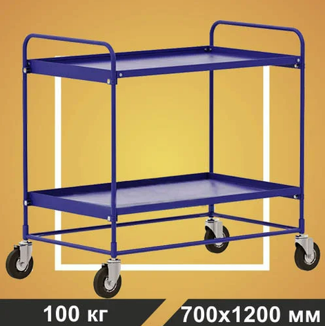 Тележка сервисная двух ярусная RUSKLAD СТ 5 (700х1200) без колёс, фото 2