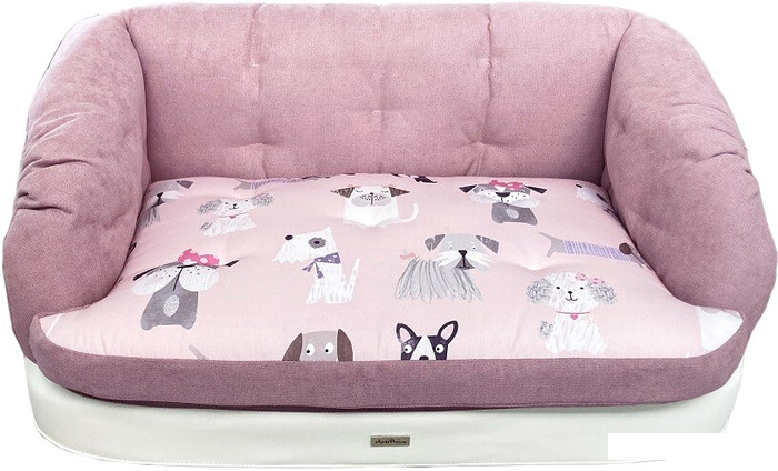 Лежак AntePrima Francine 86/FrancinePink/2 (M, розовый с собачками)