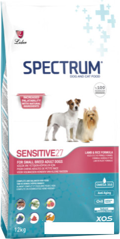 Сухой корм для собак Spectrum Sensitive27 для взрослых мини и мелких пород с ягненком 12 кг - фото 1 - id-p202879401