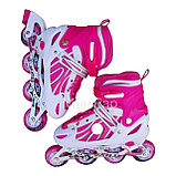 Детские роликовые коньки раздвижные Розовый цвет , размер L 38-41; Арт. 077-l, фото 2