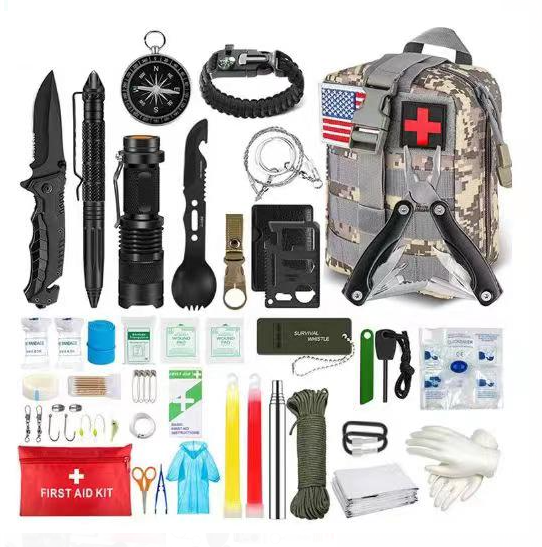 Тактическая сумка - аптечка укомплектованная 32 предмета / дорожный подсумок - аптечка для выживания / серая х - фото 2 - id-p204185918