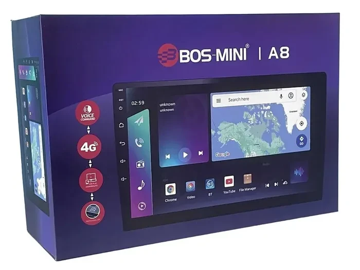 Автомагнитола Android 2DIN BOS-MINI A8 4+64Gb 9 дюймов Android 12.0 - фото 1 - id-p204185933