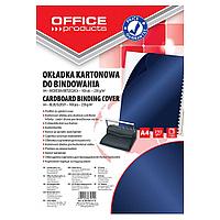 Обложка для переплета "Office Products", A4, картон глянцевый, 250 г/м2, 100 шт., темно-синий