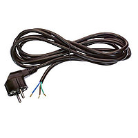 Сетевой шнур 5м ПВС 3х0,75 с вилкой с з/к (черный) LUX