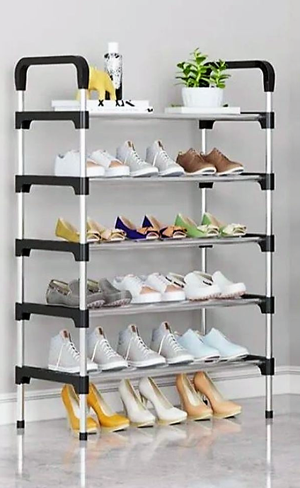 Полка для обуви металлическая Easy Shoe Rack / Этажерка / Обувница напольная 5 ярусов 110х55х30см. - фото 9 - id-p204192368