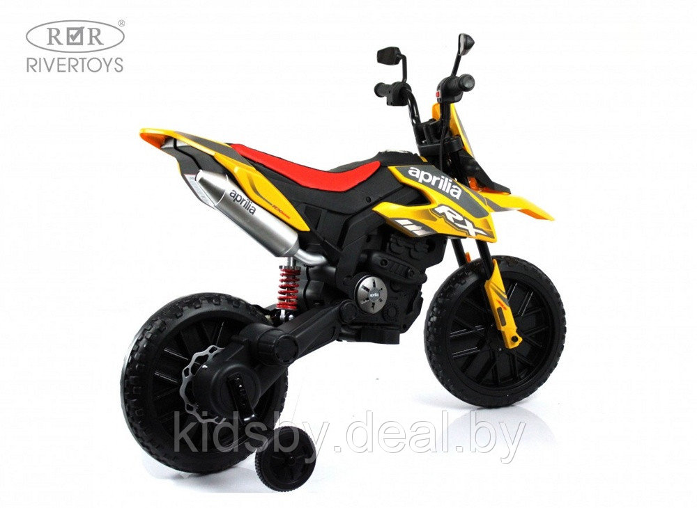 Детский электромотоцикл RiverToys P444PP-S317 (желтый) - фото 2 - id-p202061002