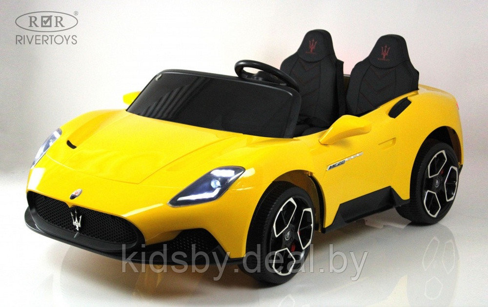 Детский электромобиль RiverToys Maserati MC20 P111PP (желтый) Двухместный, лицензия - фото 2 - id-p202061015