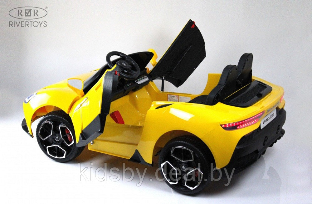 Детский электромобиль RiverToys Maserati MC20 P111PP (желтый) Двухместный, лицензия - фото 3 - id-p202061015