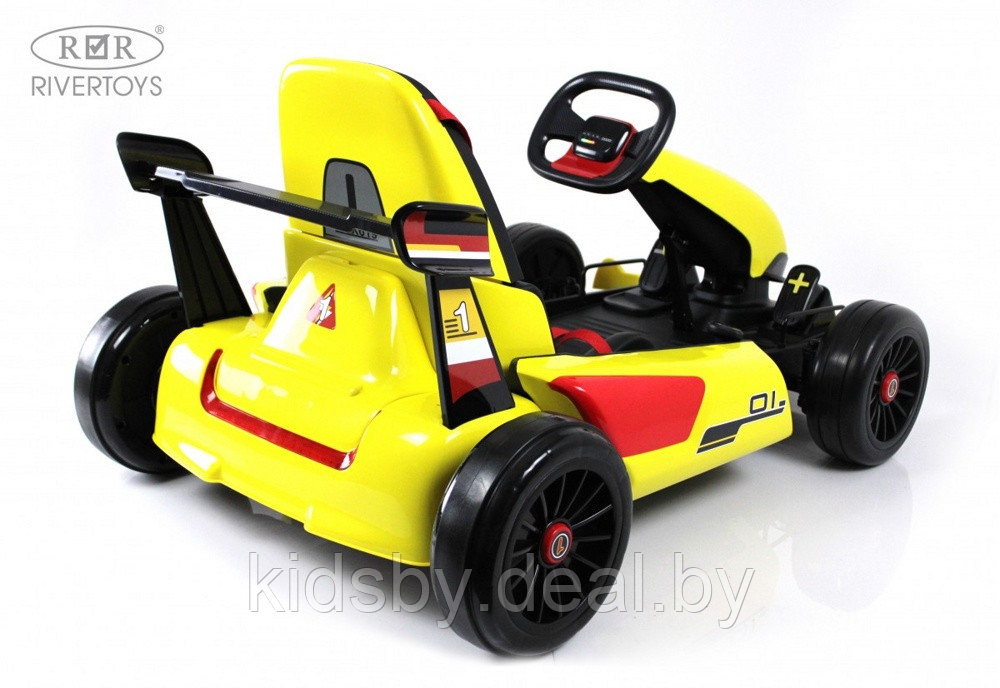 Детский электромобиль дрифт-карт RiverToys H008HH (желтый) с пультом управления - фото 5 - id-p202061018