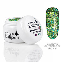 Глиттер-гель Voice of Kalipso для наращивания Diamond Glitter №6, 5мл