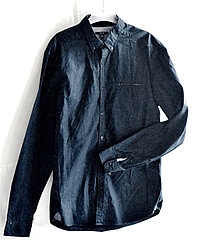 Рубашка темно-синяя KIABI на размер М EUR 39-40