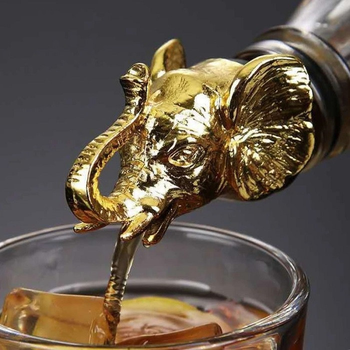 Оригинальная пробка для бутылки с разливом «Голова слона» цвет: золото - фото 1 - id-p204202813