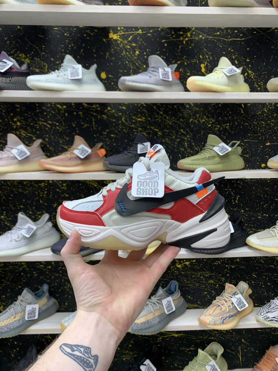 Кроссовки Nike M2k Tekno x Off White White Red - фото 1 - id-p204208835