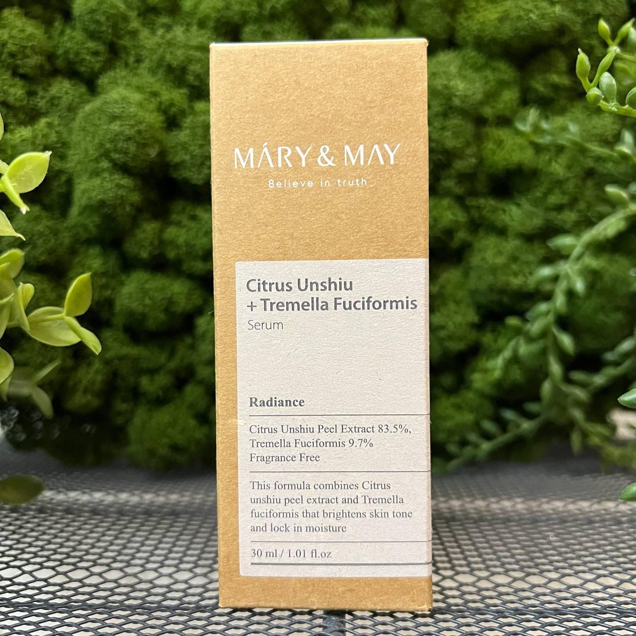 Сыворотка для выравнивания тона кожи Mary&May Citrus Unshiu Fruit + Tremella Fuciformis Serum, 30мл - фото 2 - id-p203985162