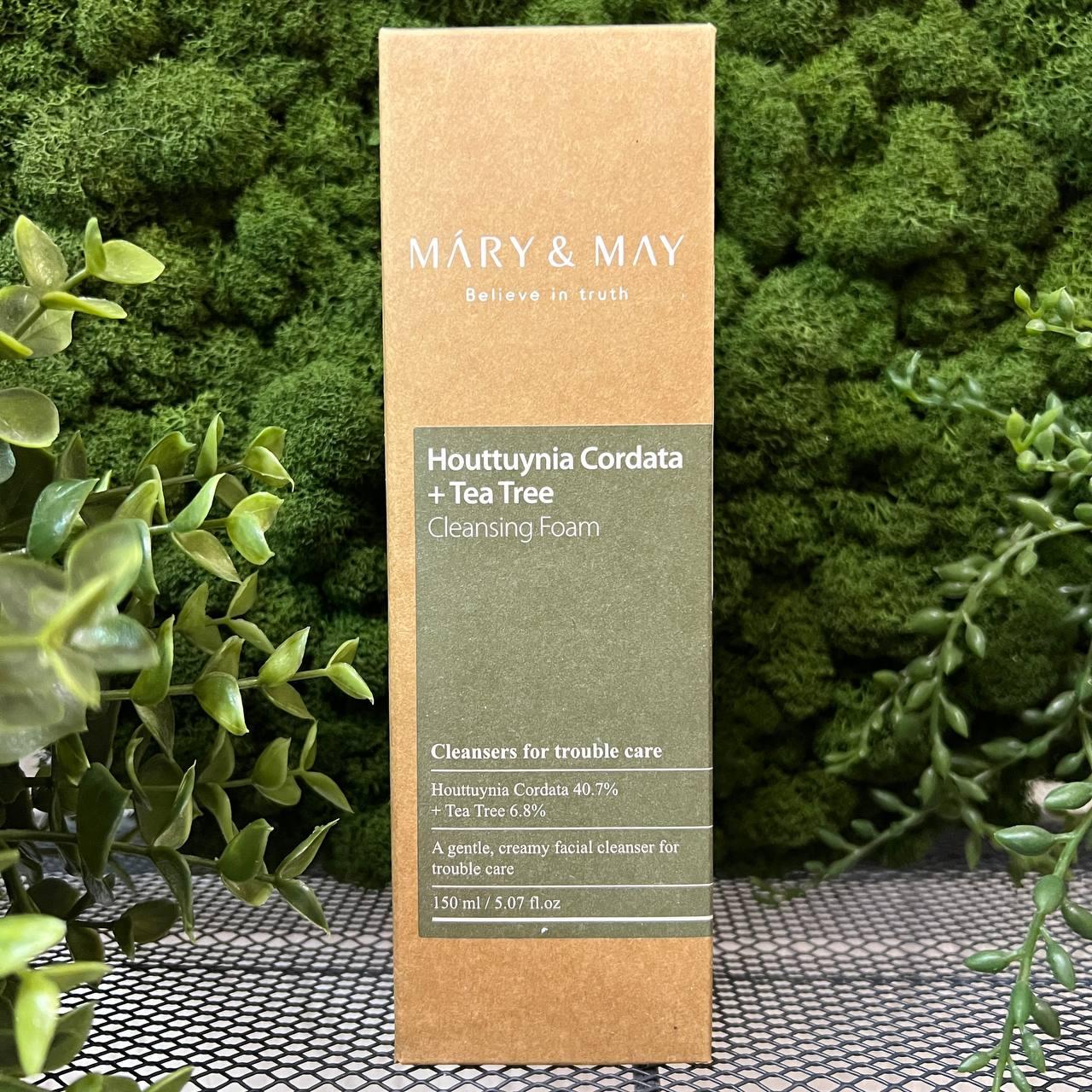 Пенка для умывания с хауттюйнией и чайным деревом Mary&May Houttuynia Cordata Tea Tree Cleansing Foam 150мл - фото 2 - id-p203987163